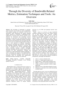 Through the diversity of bandwidth-related metrics, estimation techniques and tools: an overview