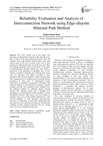 Reliability evaluation and analysis of interconnection network using edge-disjoint minimal path method