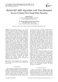 Hybrid KP-ABE algorithm with time bounded access control for cloud data security