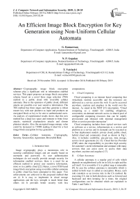 An efficient image block encryption for key generation using non-uniform cellular automata