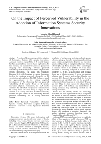 On the impact of perceived vulnerability in the adoption of information systems security innovations