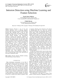 Intrusion detection using machine learning and feature selection