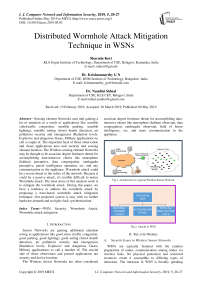 Distributed wormhole attack mitigation technique in WSNs