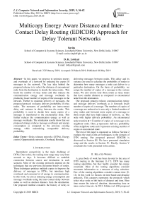 Multicopy energy aware distance and inter-contact delay routing (EDICDR) approach for delay tolerant networks