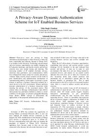 A privacy-aware dynamic authentication scheme for IoT enabled business services