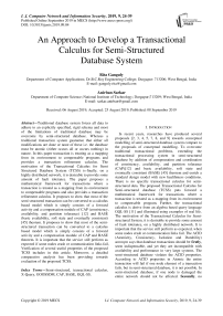 An approach to develop a transactional calculus for semi-structured database system