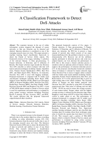 A classification framework to detect DoS attacks