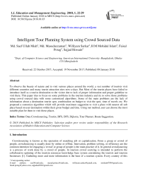 Intelligent tour planning system using crowd sourced data