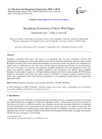 Keyphrase extraction of news web pages