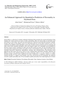 An enhanced approach for quantitative prediction of personality in Facebook posts