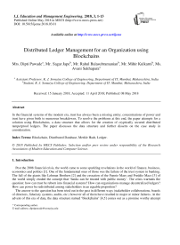 Distributed ledger management for an organization using blockchains