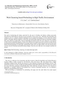 Web clustering based prefetching in high traffic environment