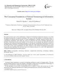 The conceptual foundations of national terminological information system