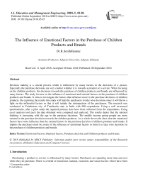 The influence of emotional factors in the purchase of children products and brands