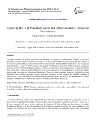 Exploring the high potential factors that affects students’ academic performance