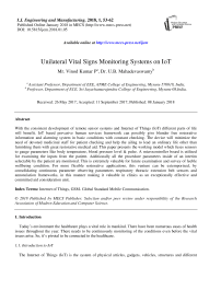 Unilateral vital signs monitoring systems on IoT