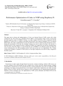 Performance optimization of codec in VOIP using Raspberry Pi
