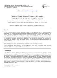 Walking mobile robot of arbitrary orientation