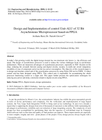 Design and implementation of control Unit-ALU of 32 bit asynchronous microprocessor based on FPGA