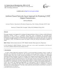 Artificial neural networks based approach for predicting LVDT output characteristics