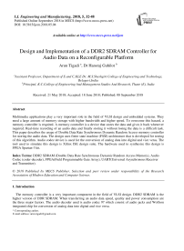 Design and implementation of a DDR2 SDRAM controller for audio data on a reconfigurable platform