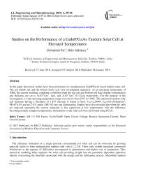 Studies on the performance of a GaInP/GaAs tandem solar cell at elevated temperatures