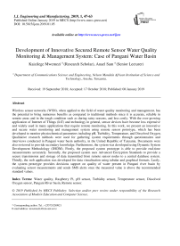 Development of innovative secured remote sensor water quality monitoring & management system: case of Pangani water basin