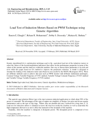 Load test of induction motors based on PWM technique using genetic algorithm