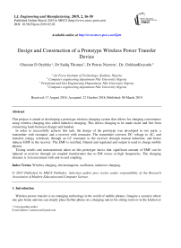 Design and construction of a prototype wireless power transfer device