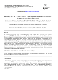 Development of a low-cost air quality data acquisition IoT-based system using arduino leonardo
