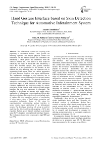 Hand gesture interface based on skin detection technique for automotive infotainment system