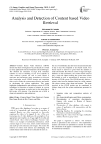 Analysis and detection of content based video retrieval