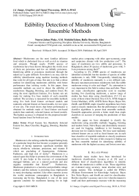 Edibility detection of mushroom using ensemble methods