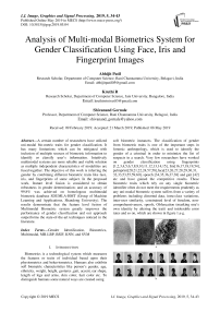Analysis of multi-modal biometrics system for gender classification using face, iris and fingerprint images