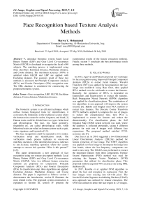 Face recognition based texture analysis methods