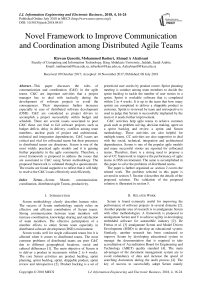 Novel framework to improve communication and coordination among distributed agile teams