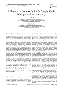 A review on data analytics for supply chain management: a case study