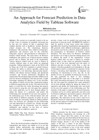 An approach for forecast prediction in data analytics field by tableau software