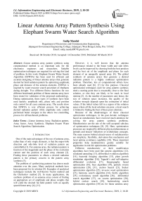 Linear antenna array pattern synthesis using elephant swarm water search algorithm
