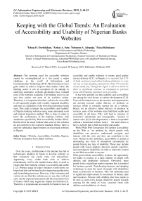 Keeping with the global trends: an evaluation of accessibility and usability of Nigerian banks websites