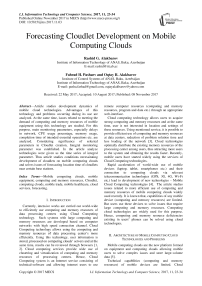 Forecasting cloudlet development on mobile computing clouds