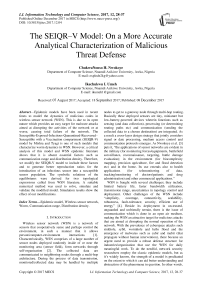 The SEIQR–V model: on a more accurate analytical characterization of malicious threat defense