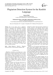 Plagiarism detection system for the kurdish language