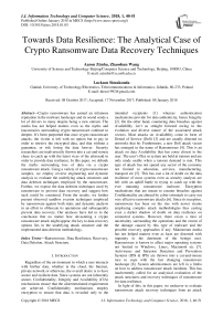 Towards data resilience: the analytical case of crypto ransomware data recovery techniques