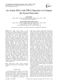 An astute SNA with OWA operator to compare the social networks