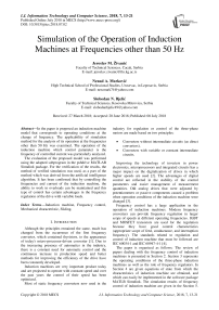 Simulation of the operation of induction machines at frequencies other than 50 Hz