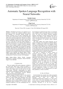 Automatic spoken language recognition with neural networks