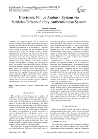 Electronic police ambush system via vehicles/drivers safety authentication system