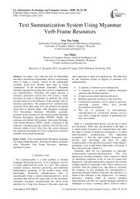 Text summarization system using Myanmar verb frame resources