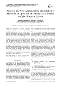 Analysis and new approaches to the solution of problems of operation of oil and gas complex as cyber-physical system